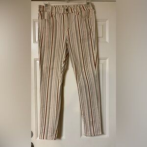 American Eagle Next Level Stretch Brown & Cream Striped High-Waisted Jeans. EUC